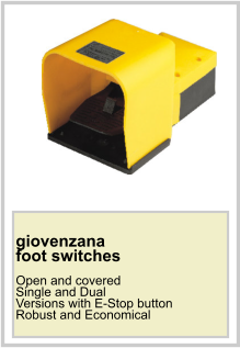 giovenzana  foot switches  Open and covered Single and Dual Versions with E-Stop button Robust and Economical